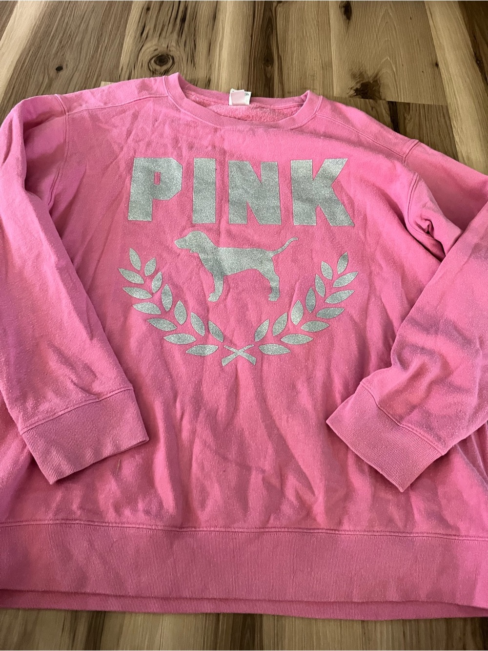 VTG PINK Victoria’s Secret Pullover Crewneck Pink/Silver-M-Oversized-Y2K
